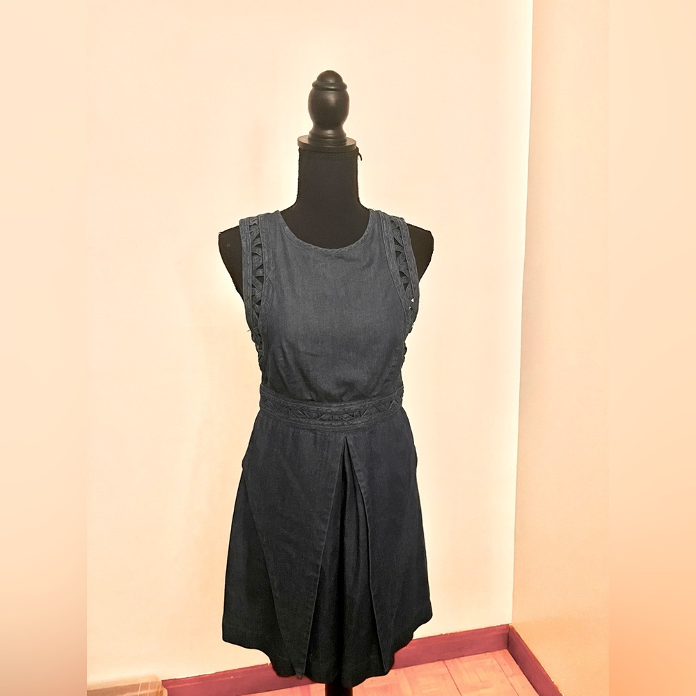 Free People New Romantics Chambray Casual Dress - BLUE